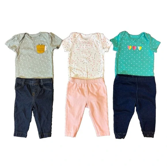 Carters Baby Girl 3 Months Clothes Lot Outfits Leggings Pants Shirts‎ Bodysuits