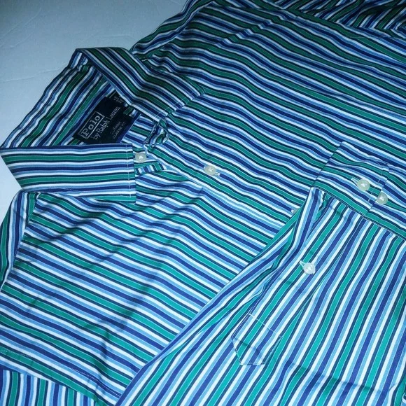 Polo Ralph Lauren Shirt Mens Sz L 16 Curham Classic Fit striped  Preppy Acadamia