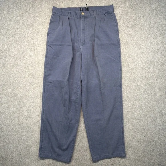 Vintage Polo Ralph Lauren Double Pleated Pants Blue 30x28 Made in USA