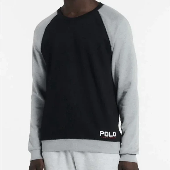 Polo Ralph Lauren Sleepwear Sz S Brushed Fleece Raglan Sweatshirt Preppy Cozy