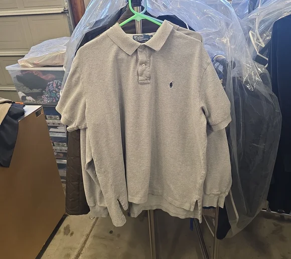 Polo by Ralph Lauren Light Gray Short-Sleeve Polo with Embroidered Pony