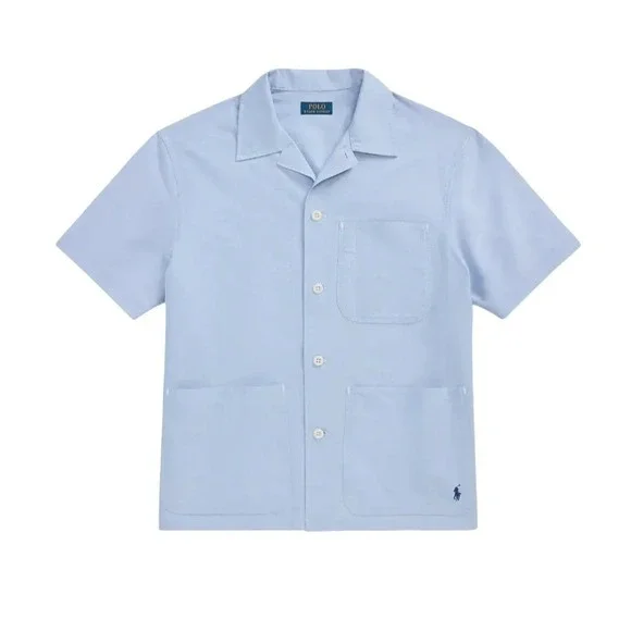 Polo Ralph Lauren Oxford Short Sleeve Overshirt Button Down Shirt Sz M NWT $125
