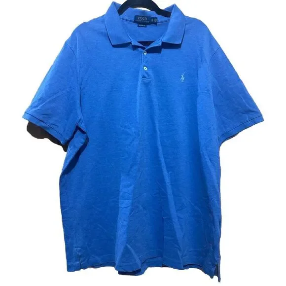 POLO RALPH LAUREN MEN'S SOFT  BLUE POLO‎ SHIRT SIZE XL EXCELLENT