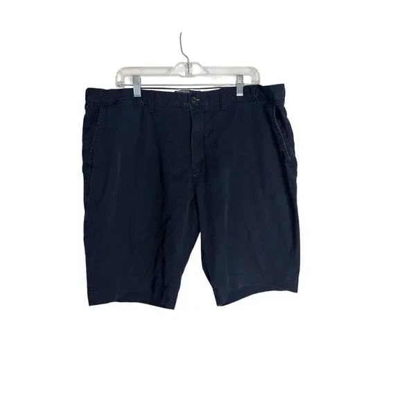 Polo Ralph Lauren Mens Navy Blue Chino Shorts Size 42 Red Pony Flat Front