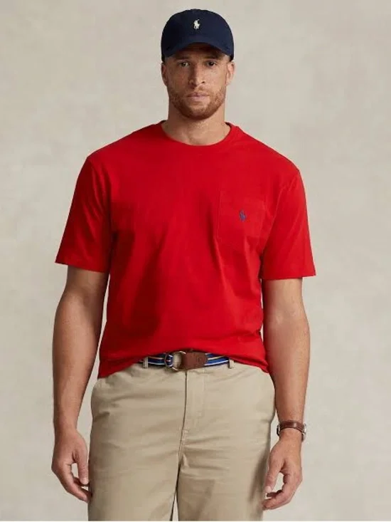 NWT Polo Ralph Lauren Men's Red Short Sleeve Pocket T-Shirt Size 3XB Big & Tall