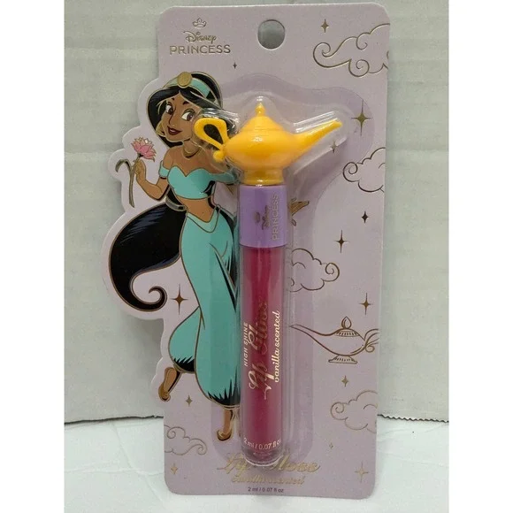 Disney Princess Jasmine Lip Gloss Vanilla Scented Genie Lamp Cap Pink High Shine
