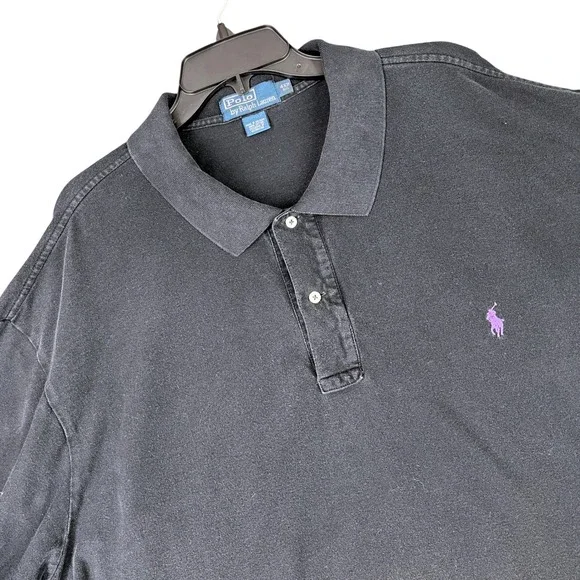 Polo Ralph Lauren Shirt Mens‎ 4XB Purple Pony Mesh Cotton Business Casual Street