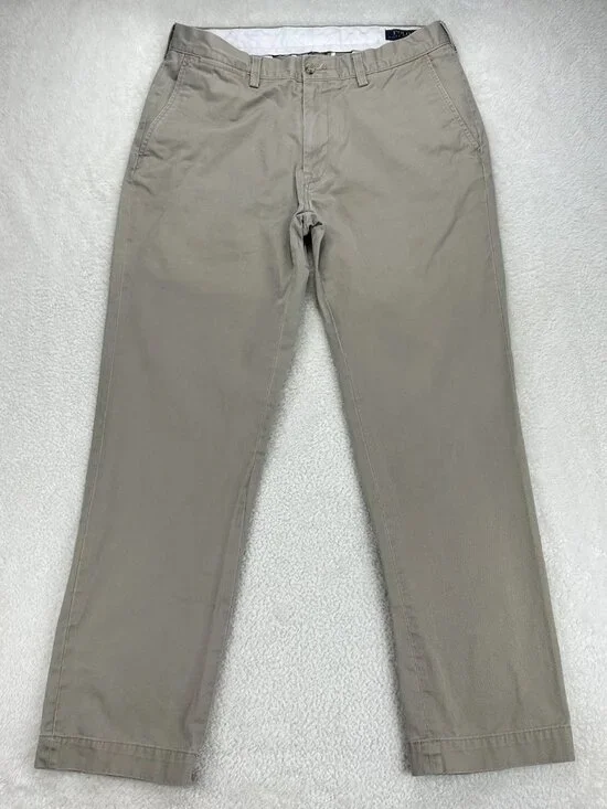 Polo Ralph Lauren Classic Fit Chino Pants Men 34x32 (33x31)‎ Beige 100% Cotton