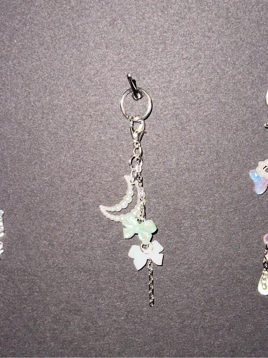 Charms - lipgloss charm moon and bow dangle charm 3/$15