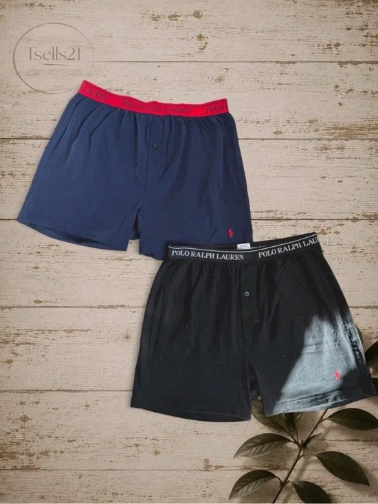 Polo Ralph Lauren Men's Classic Fit Cotton Knit Boxers - Size L - 2-Pack