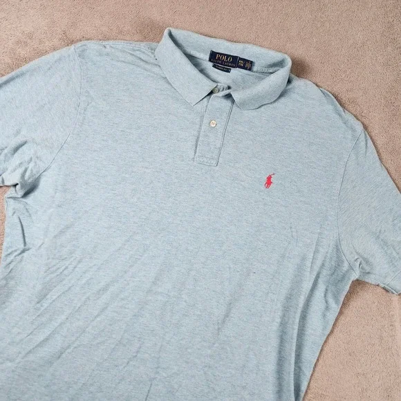 Polo Ralph Lauren Classic Fit Short Sleeve Polo Mens XXL Shirt Light Blue Cotton