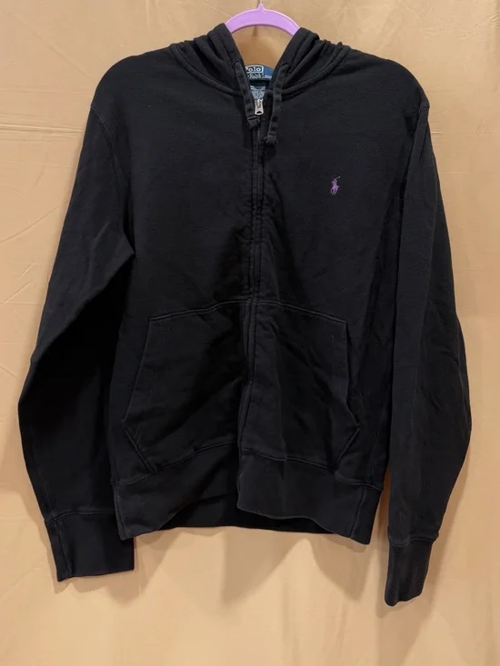 Polo Ralph Lauren Black Full Zip Hoodie Jacket Men's Medium