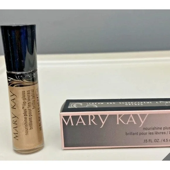 New Mary Kay Nourishine Plus Lip Gloss - Cream and Sugar - Full Size NIB