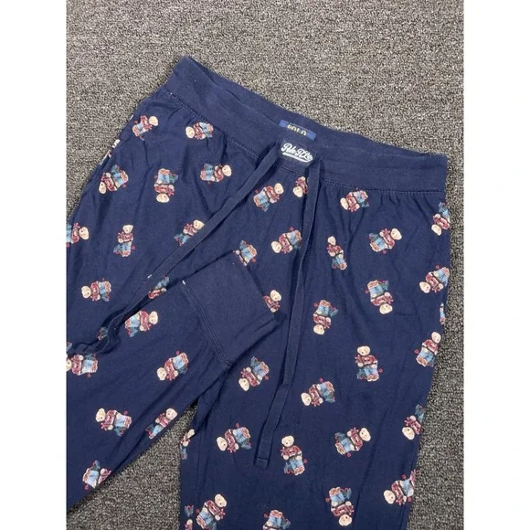 Polo Ralph‎ Lauren Pants Joggers Men's Medium Blue Polo Bear AOP Pajamas