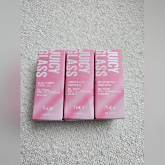 NEW! Kaja Juicy Glass Lip Gloss, Rose Hip Spritz- Rose Pink, .13oz, BUNDLE OF 3!
