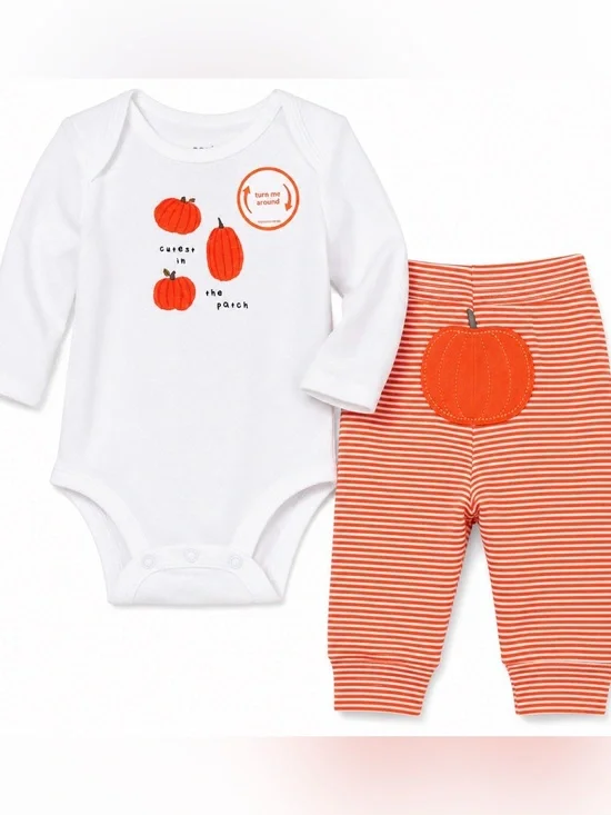 Carter's Newborn Halloween Pumpkin 2 Pc Outfit Set NWT