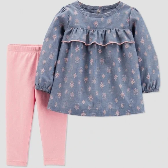 Just One You Carter's 2pc Chambray Cactus 2T