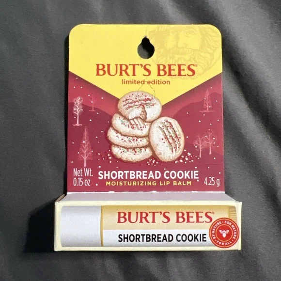 New Burt's Bees‎ Limited Edition Shortbread Cookie Lip Balm 100% Natural