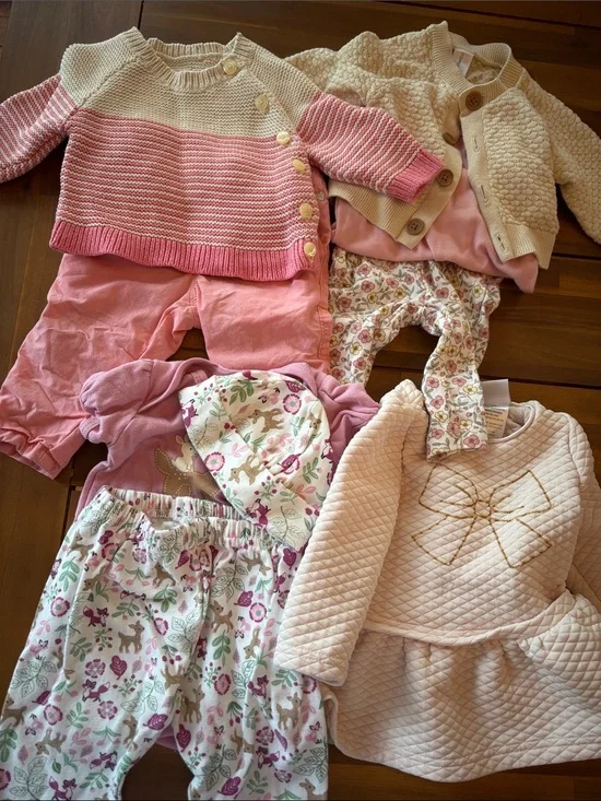 Carter's Pink and Cream Baby Girls Matching Outfit Set