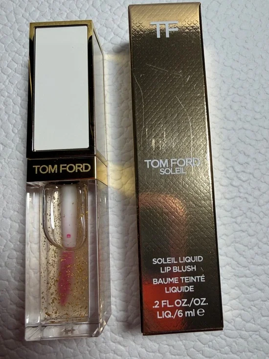 Tom Ford Lip Blush in Clear Tube with Gold Glitter