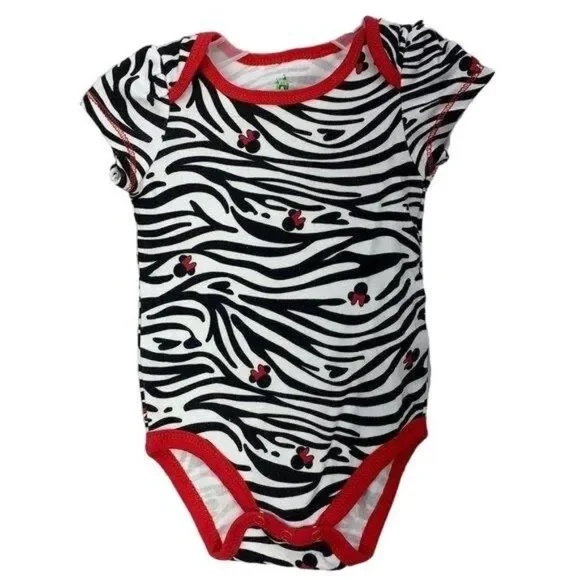 Baby Disney 0-3‎ Months zebra Minnie Mouse bodysuit
