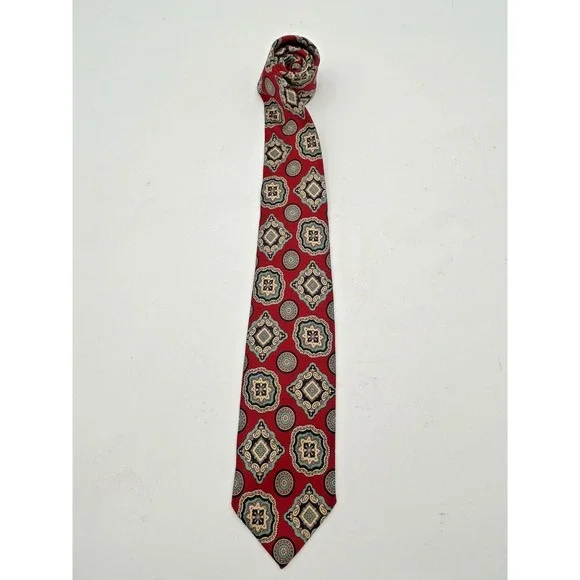 Vintage Polo‎ Ralph Lauren Mens Silk Neck Tie Multi Geometric Medallion USA Made