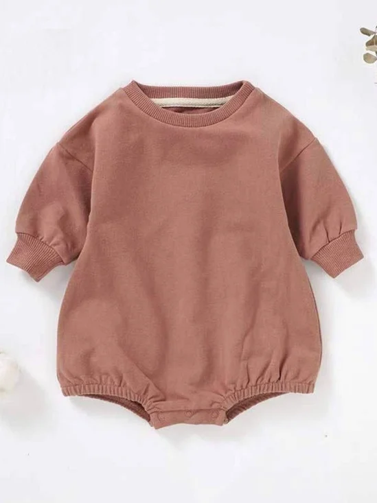 Classic Mauve Ribbed Collar Kids One-Piece Bodysuit