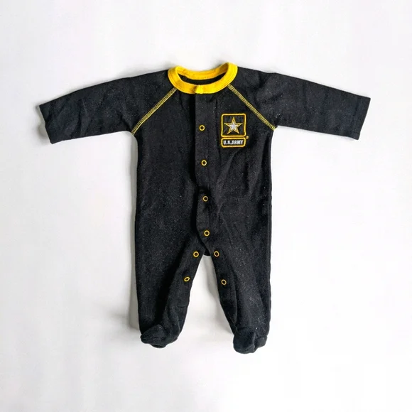 U.S. Army Black and Yellow Footie Jumpsuit