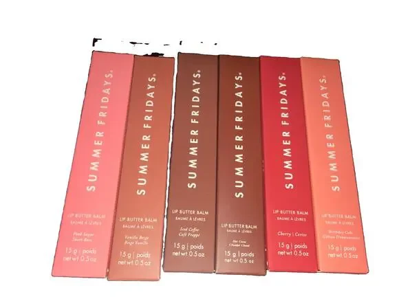 BUNDLE OF 6 SUMMER FRIDAYS LIP BALM BUTTER SUGAR VANILLA HOT COCA CHERRY CAKE