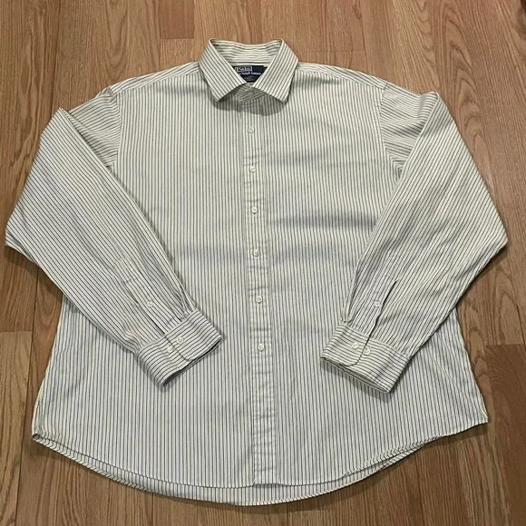 Polo Ralph Lauren Men’s 18x36/37 Long Sleeve Button Shirt Yellow Regent Custom