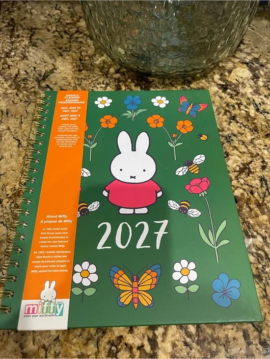 MIFFY 9”x12” weekly planner August 2026- December 2026 - hardcover spiral NEW!