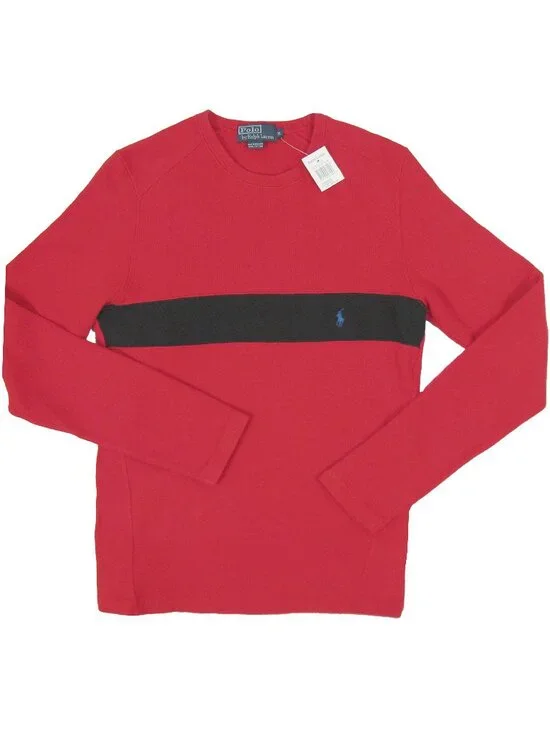 NEW Vintage Polo Ralph Lauren Sweatshirt! M or L Red Jersey Type Fabric SLIM FIT