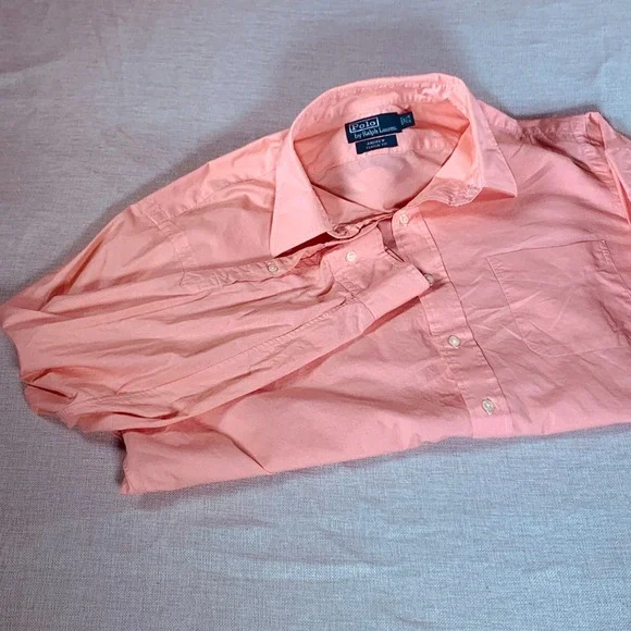 Polo Ralph Lauren Andrew Classic Fit Mens‎ Coral Button Up Shirt Size 17 34/35