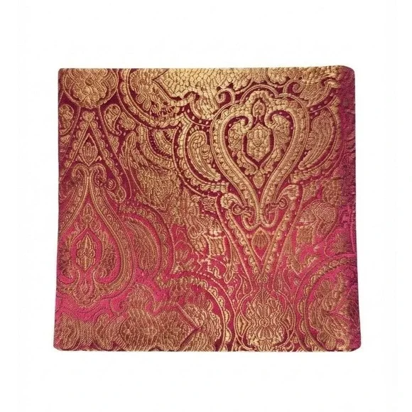 Burgundy Gold Paisley Picture Album Brocade Hardcover Fabric Damask Retro 1990s