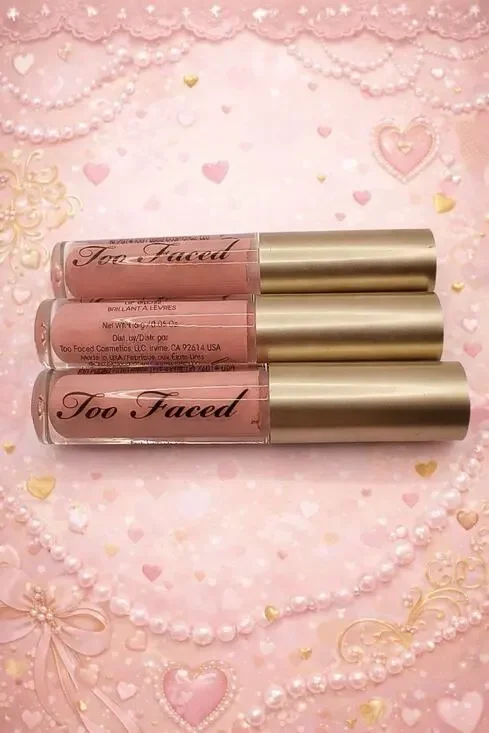 Lot Of 3 - Too Faced -Lip Gloss- Naked Dolly -Travel Size- 0.05 oz ea/ 1.5 g ea