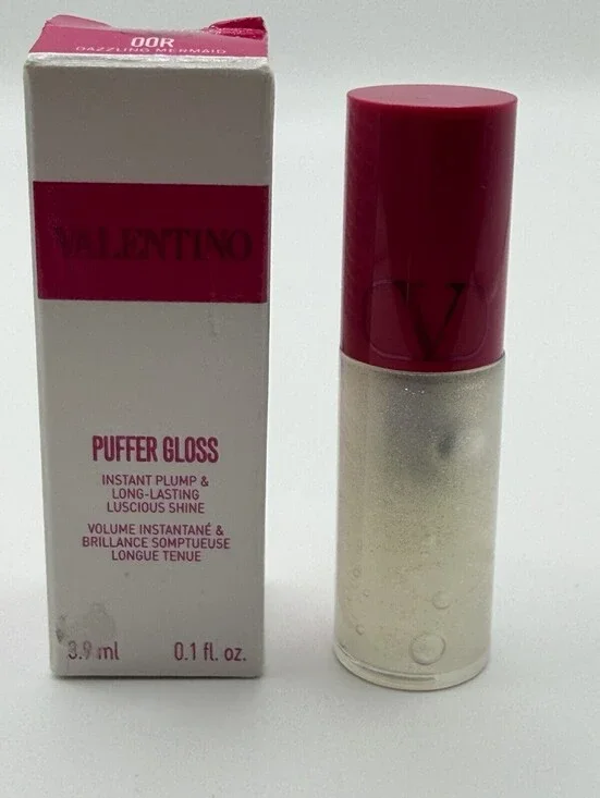 VALENTINO Puffer Gloss Lip Plumper 00R DAZZLING MERMAID Mini 0.1oz/3.9ml
