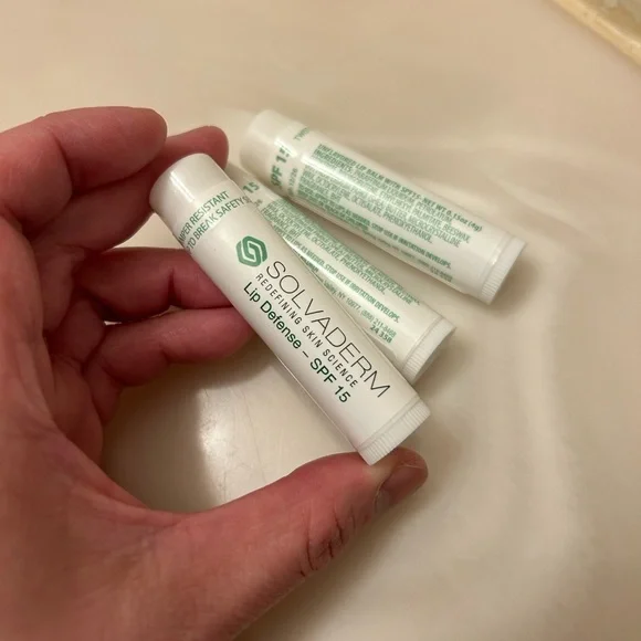 SOLVADERM Lip Defense SPF 15 Lip Balm BUNDLE OF 3