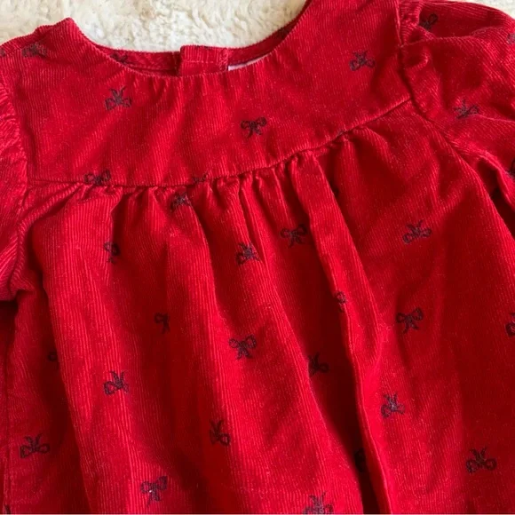 Carter's Corduroy‎ Christmas Bows Baby Romper Size 9 months