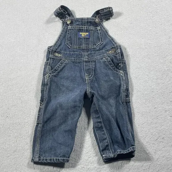 OshKosh B'gosh‎ Denim Overalls Baby 9 Months Carpenter Pockets Jeans