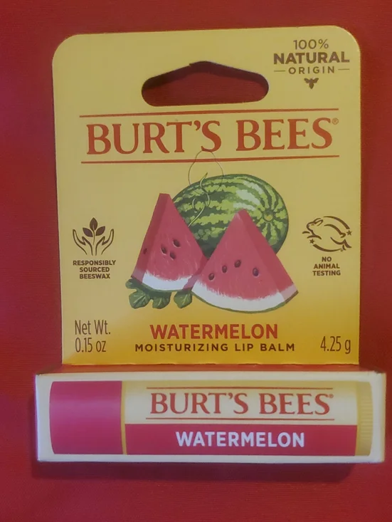 Burt's Bees Watermelon Moisturizing Lip Balm New