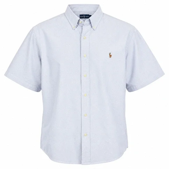 Polo Ralph Lauren Mens Shirt XL Cotton Light Blue Oxford Button Down Classic Fit