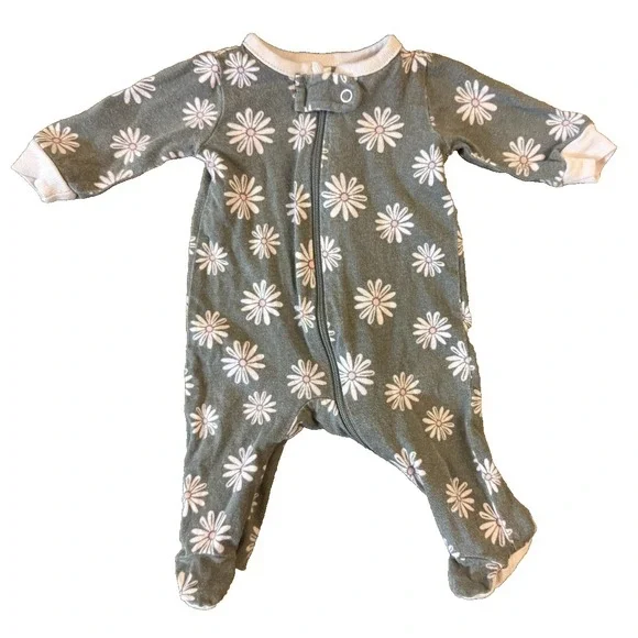 Gerber‎ Baby Girl Preemie Sleeper Flowers 100% Cotton Outfit Footie Reborn Doll
