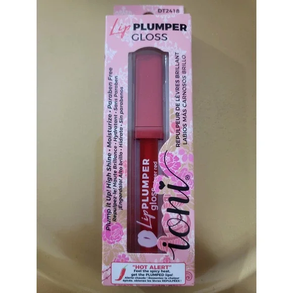 Ioni Cosmetics Lip Plumper Gloss Sheer Red DT2418 High Shine‎ Moisturizing New