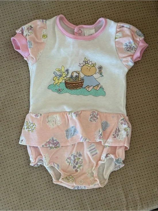 Vintage Gerber Baby Picnic Romper