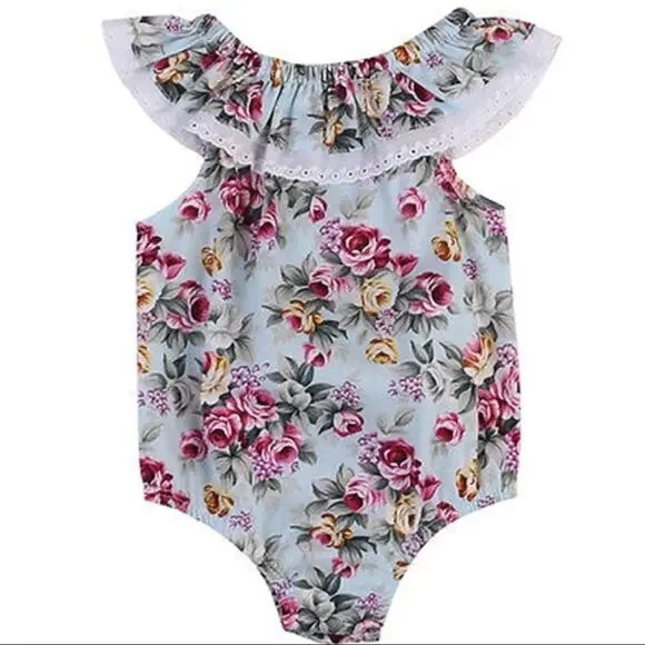 New Baby girl  sunsuit boho flowers 3-6 months