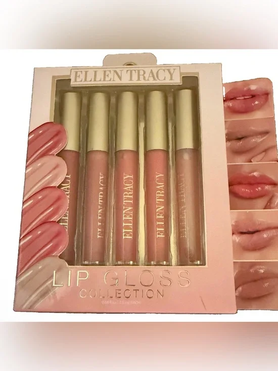 Ellen Tracy Pink Nude Lip Gloss Set - 5 Shades New