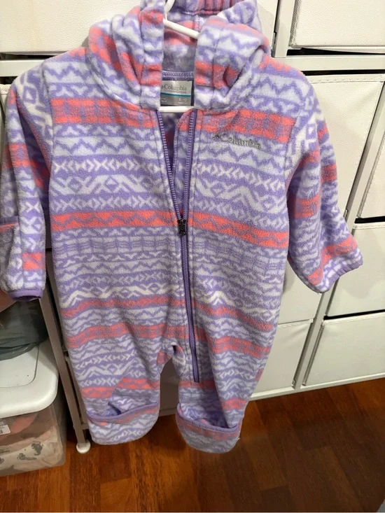 Columbia Lavender & Coral Patterned Fleece One-Piece