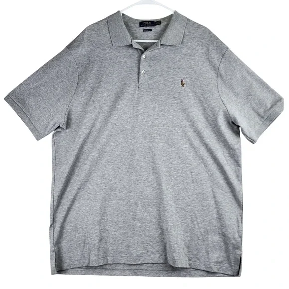 Polo Ralph Lauren Classic Fit‎ Polo Shirt Mens XL Grey Short Sleeve Preppy Basic