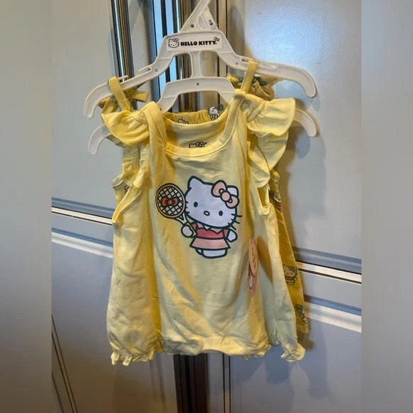Hello Kitty Pickleball/Tennis Yellow Onesie Set