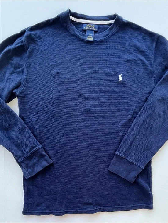 Polo Ralph Lauren navy blue waffle/long underwear undershirt Large